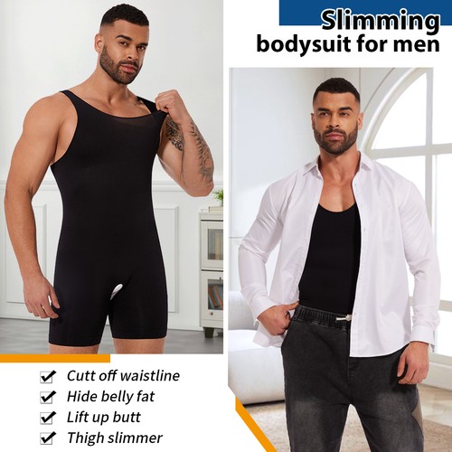 Body para Hombres Control Abdomen Compresión Cuerpo Completo Modelador Entrenamiento Abdominales Traje Fajas - Imagen 5 de 24
