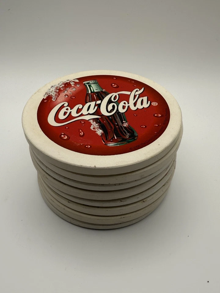 Vintage Collectible Coca-Cola Brand Stoneware Coasters- Set Of 8 - Image 2 of 2