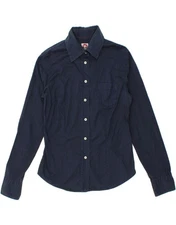 MURPHY & NYE Womens Chicago Ill Shirt UK 10 Small Navy Blue Cotton CE65