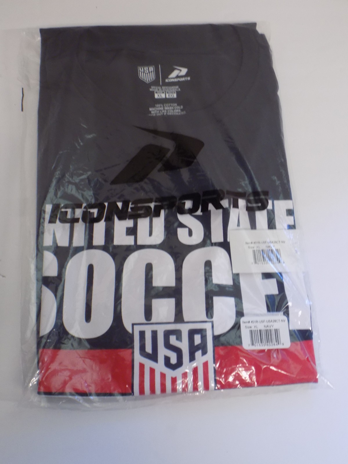 Icon Sports USMNT Soccer T-Shirt Licensed Navy USA XL