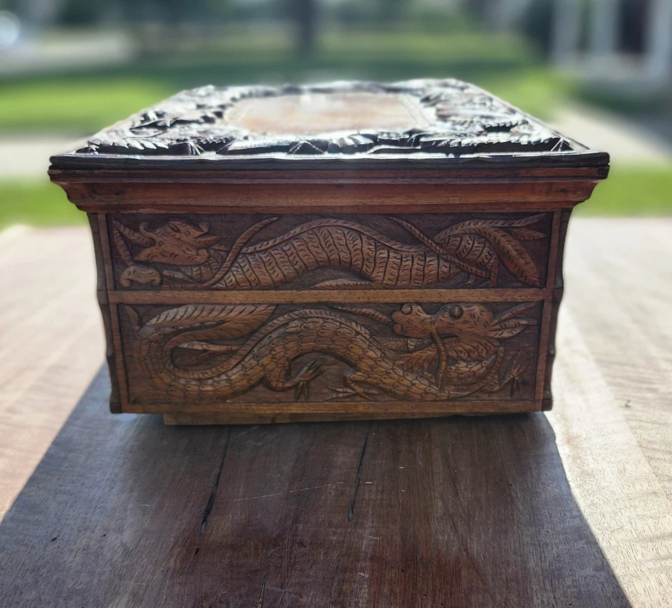 Mesa/escritorio antiguo chino plegable de madera del siglo XIX Foto 2 de 4