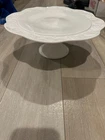 Colony Harvest Grapes & Leaves Pure White Milk Glass Large Cake Stand Vintage