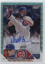 2023 Topps Chrome Rookie Aqua Wave Refractor 49/199 Matt Swarmer #RA-MS Auto oh8
