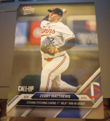 2024 Topps Now 551 Zebby Matthews Earns 1st MLB Win in Debut PR:932 Ships ASAP