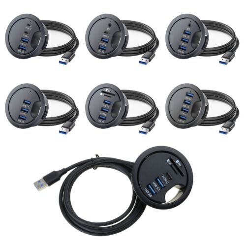 USB Hub Desk Grommet Dock Station Card Reader Dock Station for Desktop PC