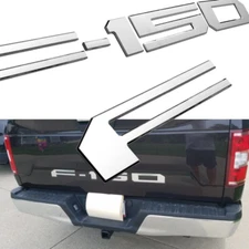 3D Tailgate Inserts Emblem For F-150 Letter 2018-2020 Silver Chrome Rear Badge