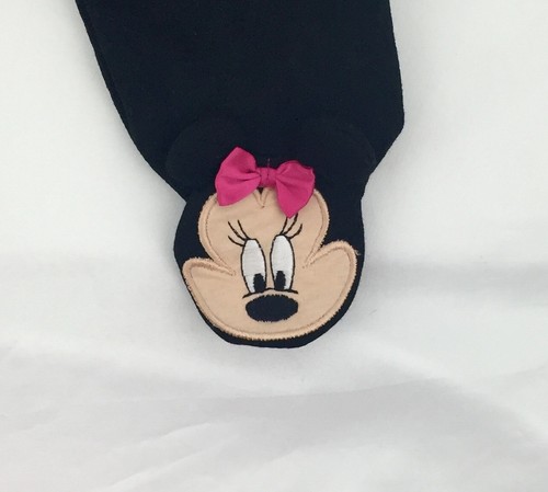 Minnie Mouse 2 Piece Pink Button Down Sweatshirt With Black Footed Pants Outfit - Picture 7 of 7