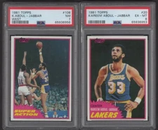 1981 TOPPS KAREEM ABDUL-JABBAR PSA 7 6 Lakers Vintage 42-years old Champs