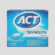 Pack 10 ACT Dry Mouth Lozenges With Xylitol 18 Count Each Soothing Mint
