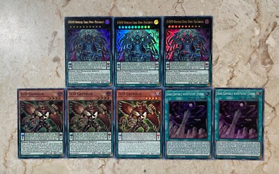 (3) Yugioh D/D/D Deviser King Deus Machinex Ultra Rare BACH D/D Gryphon D/D Lot