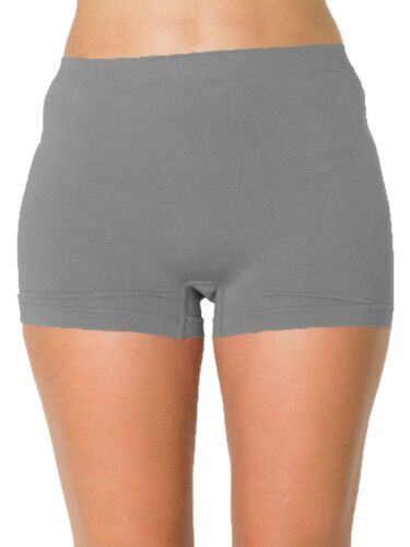 Women Plain Underwear High Waist Stretch Boxer Shorts Ladies Gym Pants Pack of 3 - Picture 30 of 35