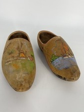 Handmade Hand Carved Made in Holland Wooden Shoes Clogs Sailboat
