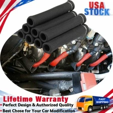 8-BLACK 1200 SPARK PLUG WIRE BOOT HIGH HEAT SHIELD PROTECTOR HEADER COVER SLEEVE