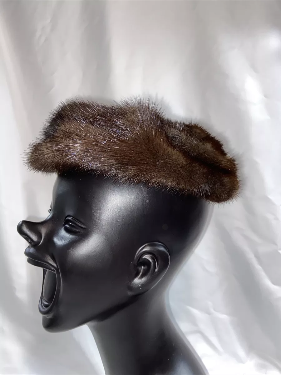Vintage Mink Fur Hat Brown Small Size Very Soft Dayton s French