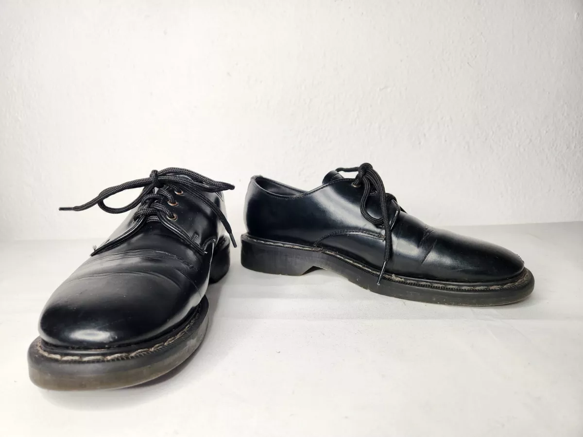 Solovair Dr. Martens Black 3 eye Lace Up Ankle Boots Made in