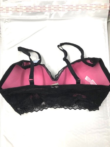 Victoria's Secret PINK Medallion Lace Push Up Bralette Bra Black S,M NWT - Picture 3 of 4