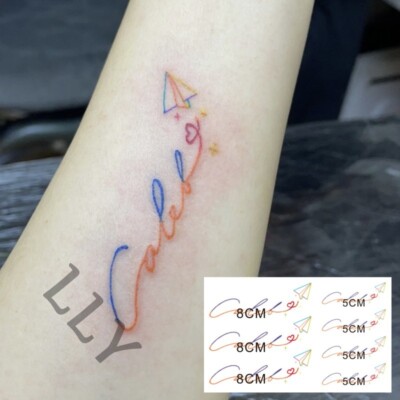 Paper Plane Imprinting Clavicle Tattoo Sticker Love and Deepspace Anime Caleb