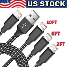 3 Pack Fast Charger Cable Heavy Duty For iPhone 13 12 11 X XR 8 7 Charging Cord