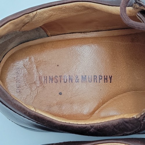 Mocassino Oxford Johnston Murphy scarpe eleganti uomo 9M pelle marrone montone accademico - Foto 10 di 16