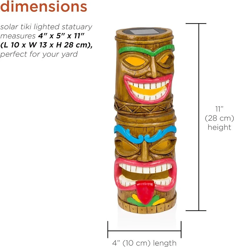 Alpine (SLL2610SLR-HH) Luz Tiki Solar Exterior, Estatuaria, Multicolor Foto 4 de 4