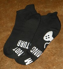 NWOT Unisex DO NOT DISTURB I'M GAMING Black Anti-Skid Ankle SOCKS OS M 6-11 NEW