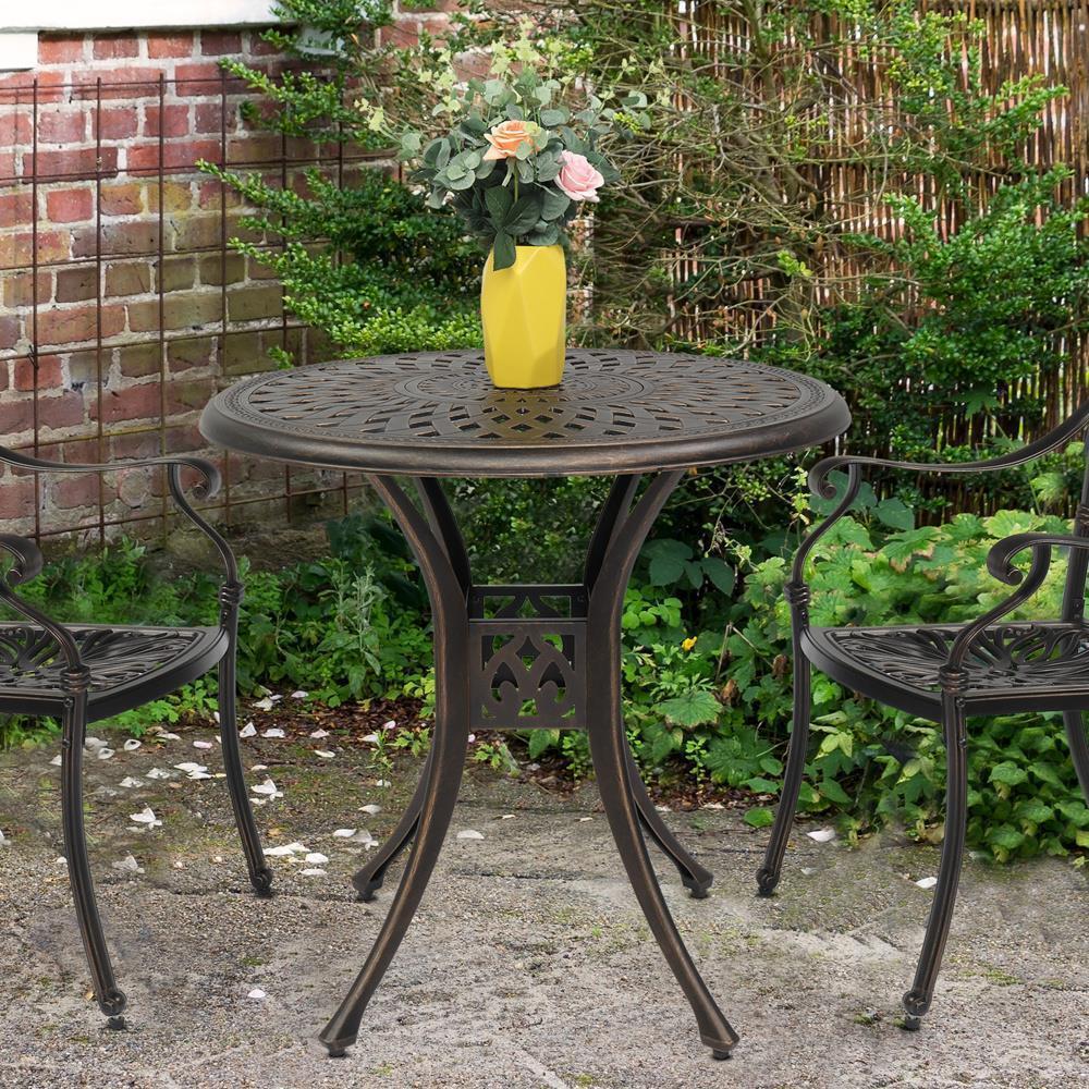 Cast Aluminum Patio Bistro Table 36 Round Outdoor Table Cisvio