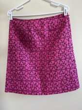 VTG Lilly Pulitzer Pink Brown Embroidered Geo Pencil Skirt Coastal Preppy 6