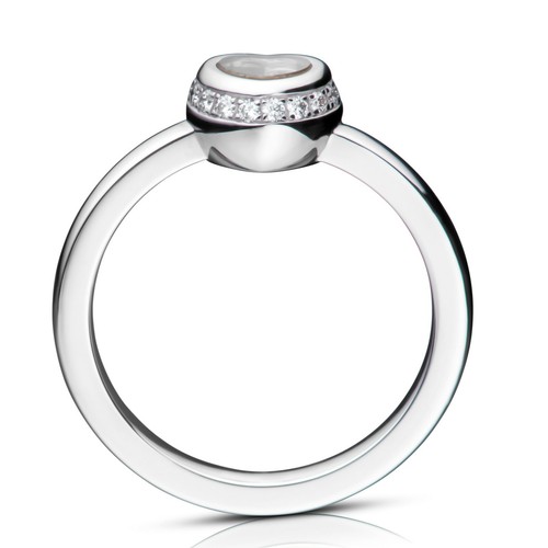Chopard Miss Happy White Gold & Diamond Heart Ring 829008 Brand New - Picture 2 of 3