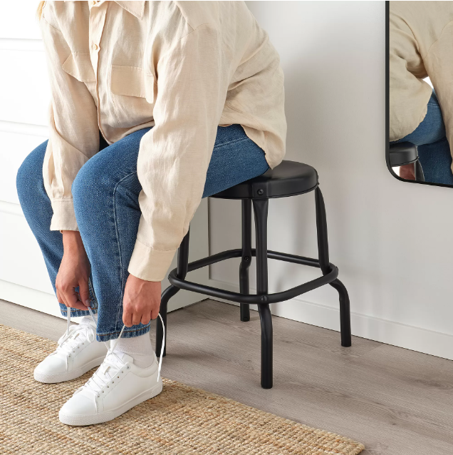 IKEA RÅSKOG STOOL Black Portable Stylish & Metal (Discontinued