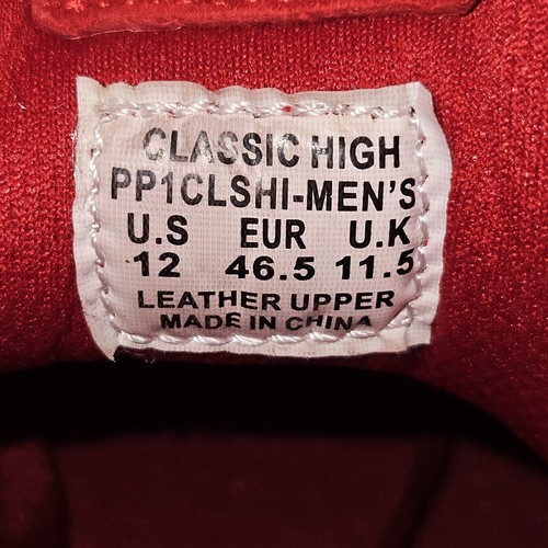 Pony Topstar Classic High Top Red Suede Sneakers Men's Size 12 - Picture 6 of 7