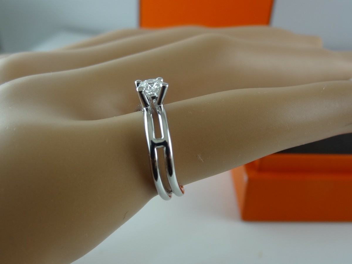 Hermes White Gold 750 & Diamond 0.25 Carat Ariane Ring | eBay