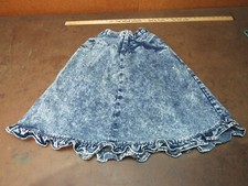 Vintage Tantrum 1980's Women's Size S Denim Skirt Acid wash stone
