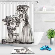 Love's Proposal Waterproof Bath Polyester Shower Curtain Liner Water Resistant