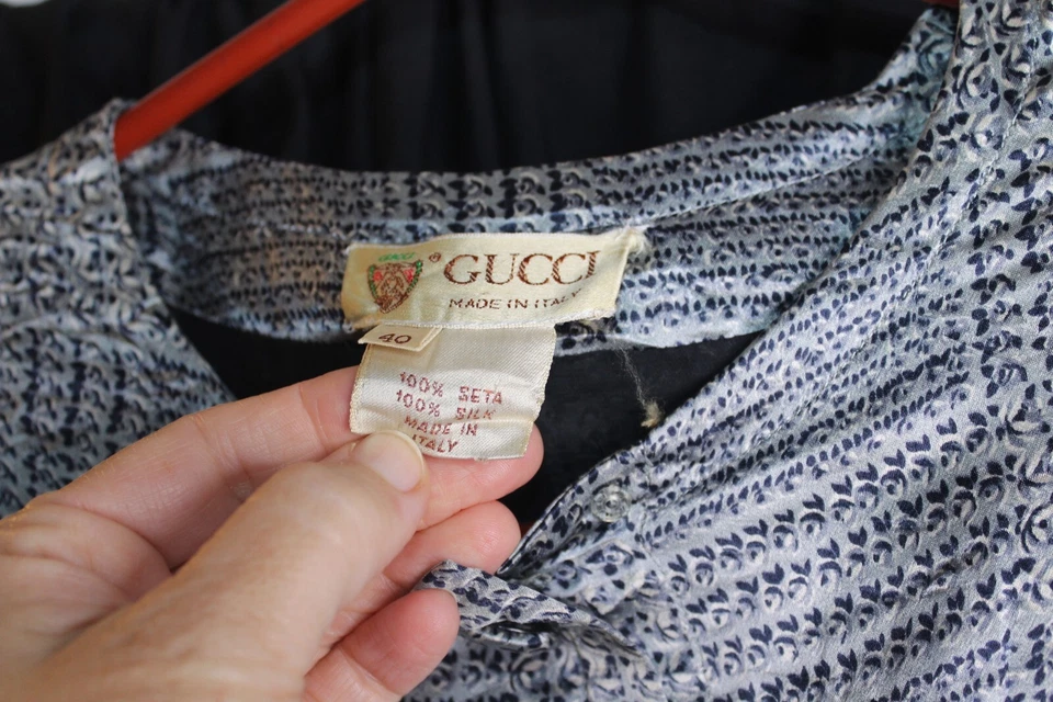 Gucci винтажный шелк полностью с подкладкой размер 40 Shift стиль длинным рукавом женское платье - Изображение 3 из 4