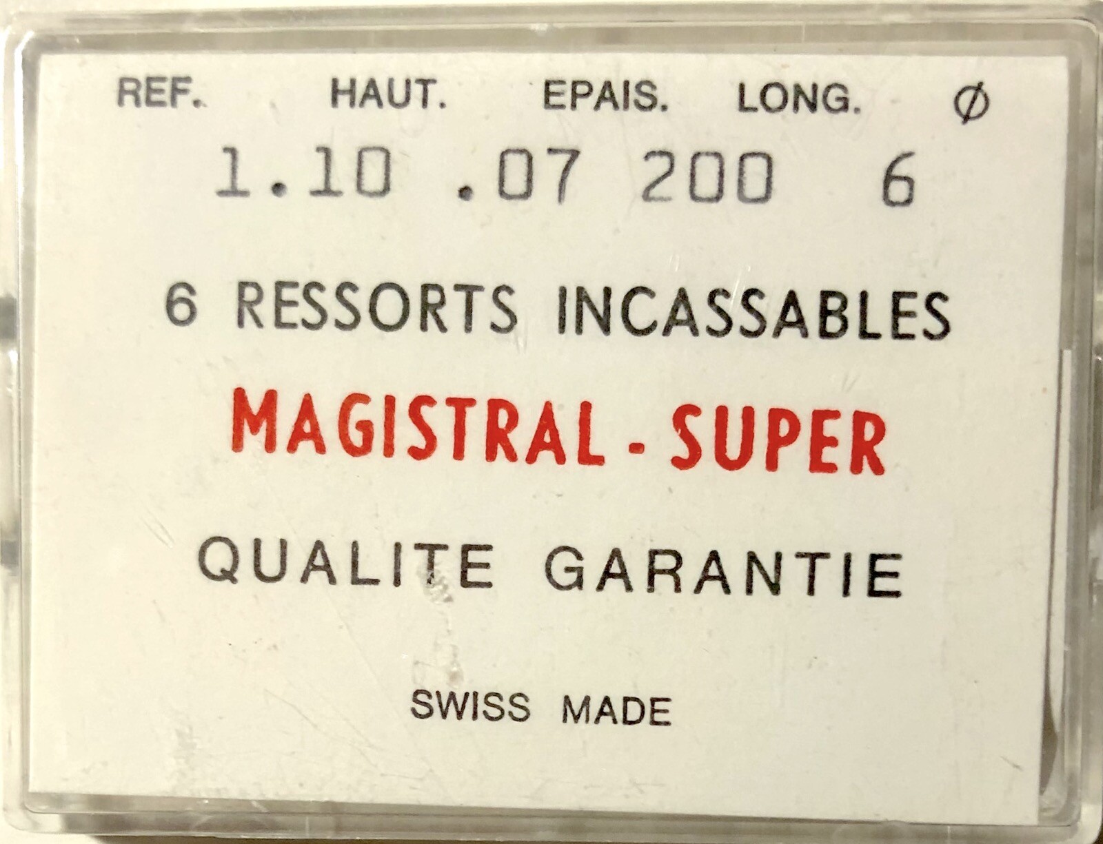 1X Mainspring 1.10x0.07mm Ø6 Watch 200-110 E20 Glossy Steel