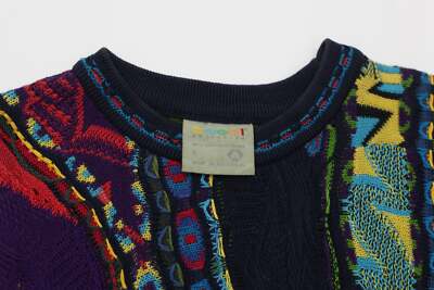 Vintage Coogi 3D Sweater Men's S Multi-Color Pullover