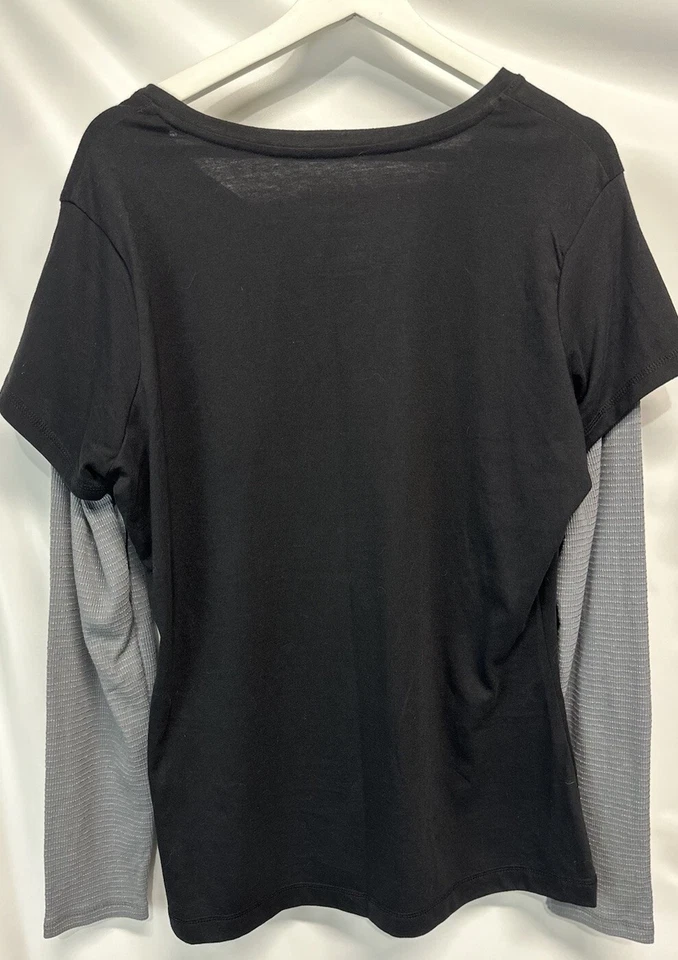 Camiseta deportiva Danskin Now manga larga activa mangas térmicas negra rica gris XL Foto 3 de 4