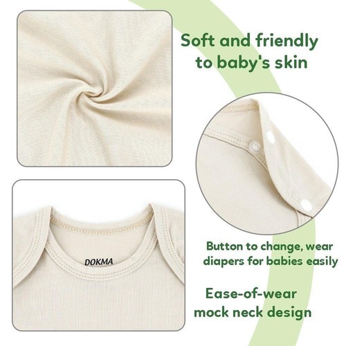 DOKMA Baby-Boys 4-pack Blue Bodysuits, Gift Set for Baby Boy, Newborns and In... - Picture 3 of 6