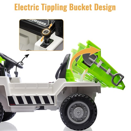 Kids Ride On Dump Truck, 12V Ride On Car With Electric Dump Bed for Kids Gifts - Picture 13 of 29