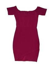 Women’s Pretty Little Thing Off The Shoulder Burgundy Bodycon Dress Size 4