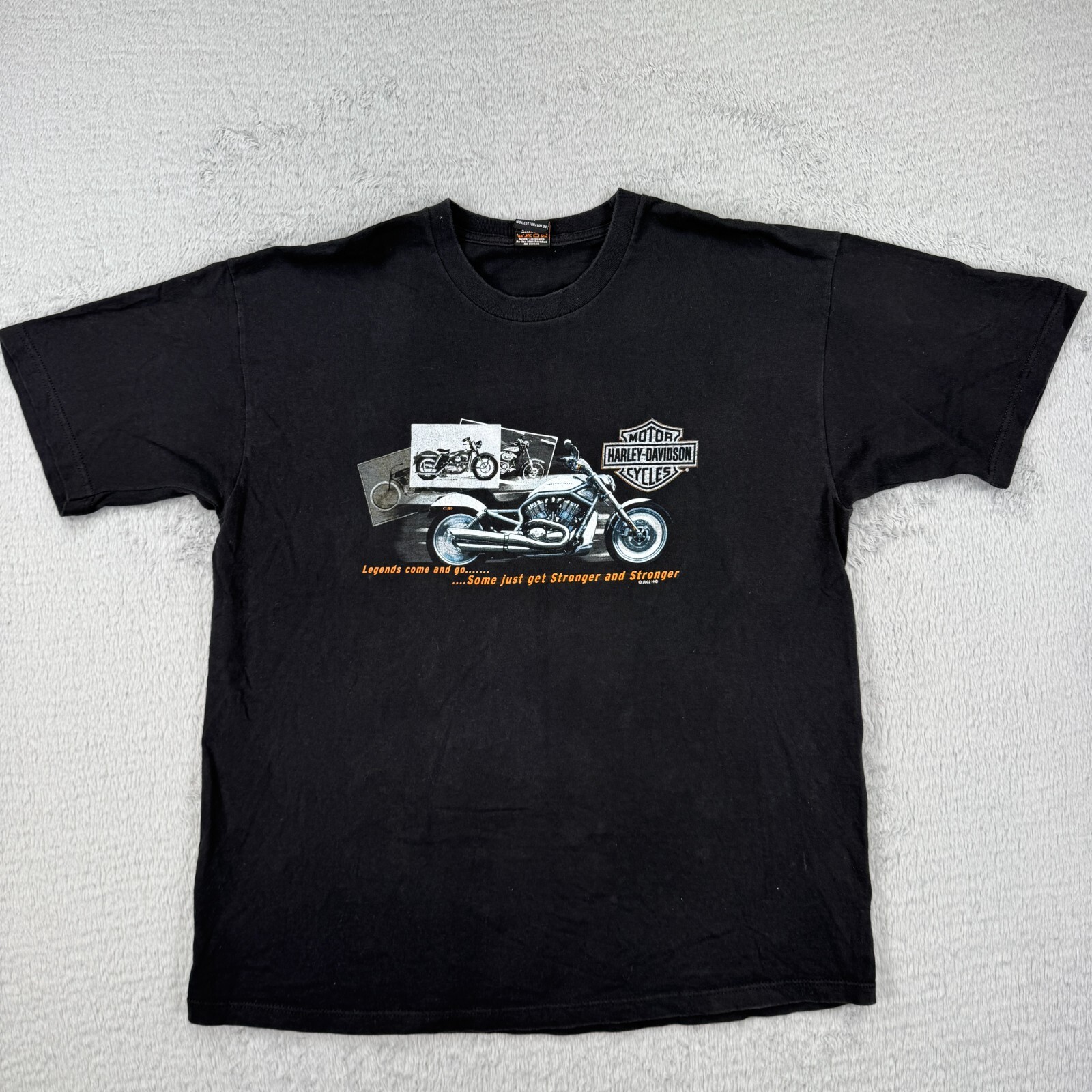 Vintage Harley Davidson motorcycles mens 2XL t shirt black 2002 Legends biker