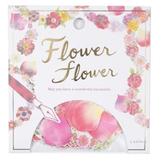 Mind Wave Washi Flowers Foil Stamping Write-On Flake Stickers/Red