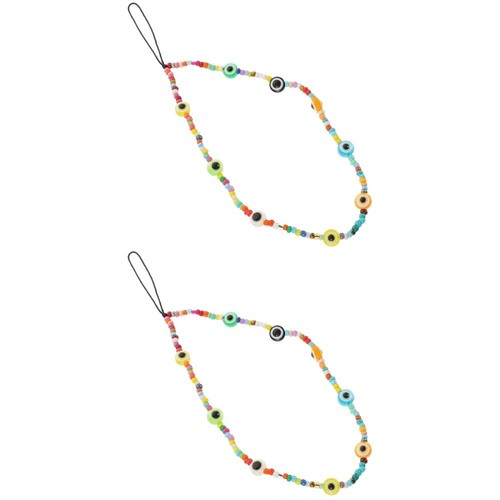 2 PCS Devil's Chain Phone Charm Cute Beaded Lanyard Cell Wrist - Zdjęcie 5 z 12
