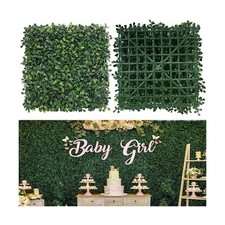 Grass Wall Panels, 10"x 10" 12pcs 4-Layer Artificial Boxwood Faux Green Wall...