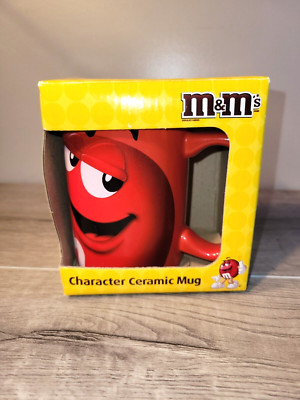 2011 Red Official Licensed M&M Coffee Mug Solid Candy Drink Cup w/ Handle