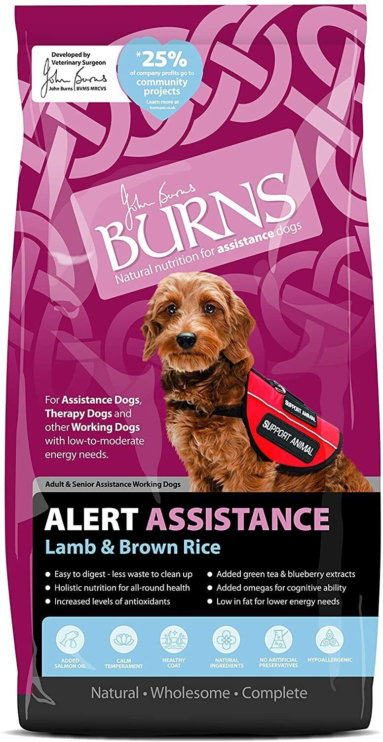 Burns Alert Assistance Dog Food Lamb & Brown Rice Hypoallergenic