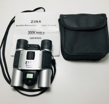 Genuine Zina BinoPix 10x25 Binoculars With Digital Camera and Case