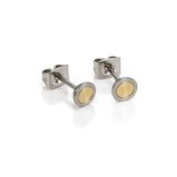 Boccia Schmuck 1 Paar Ohrstecker Titan Ø 6 Mm 0541-02 Teil-Goldplattiert