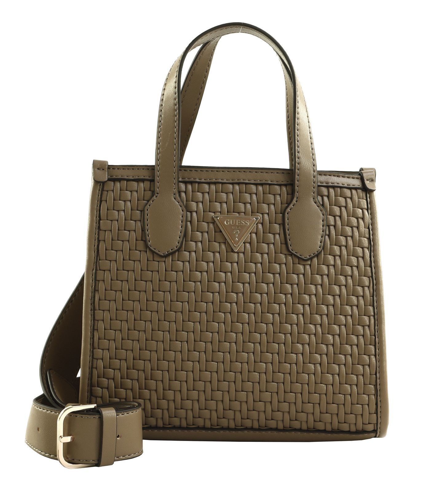 GUESS handbag Silvana 2 Compartment Mini Tote XS Dark Taupe