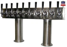 Stainless Steel Draft Beer Tower Made in USA 10 Faucets - AIR COOLED - PTB-10SS 